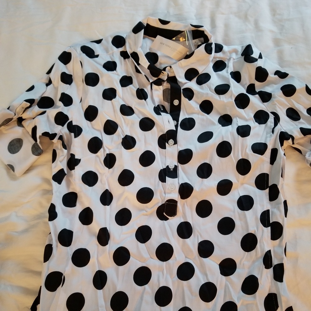 New York & Co Polka Dot Shirt